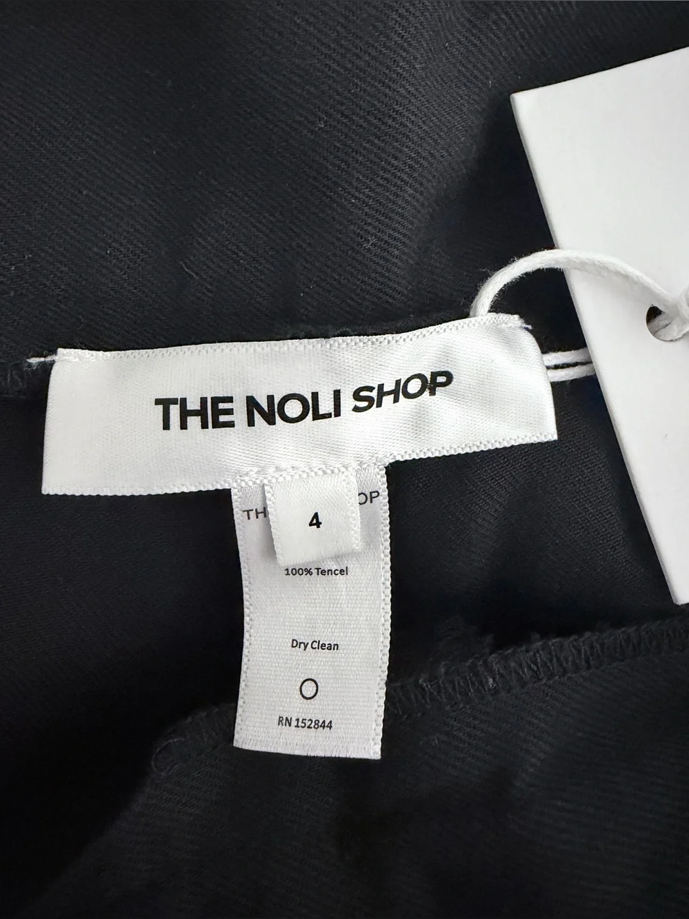 NWT The Noli Shop Soho Fold Over Trouser Black White Wide Leg Size 4